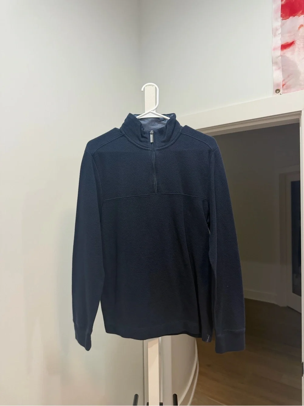 Perry Ellis Men's Navy Half-Zip Knit Pullover